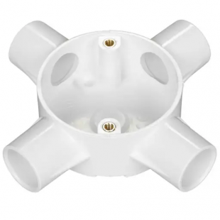 20mm White PVC Conduit 4 Way Box